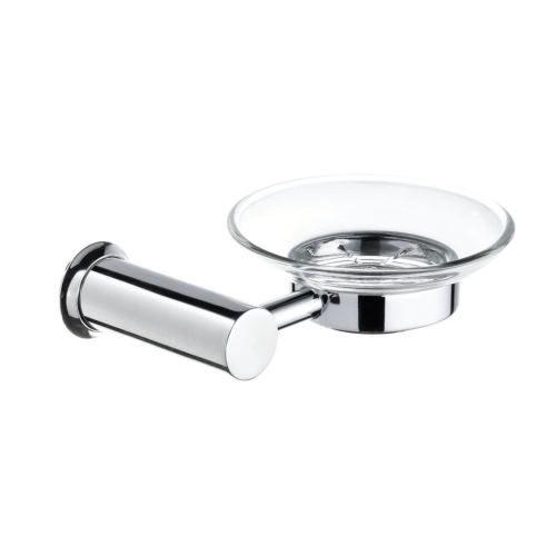 Accessories Stunning Allure Glass Soap Dish Polished Stainless Steel